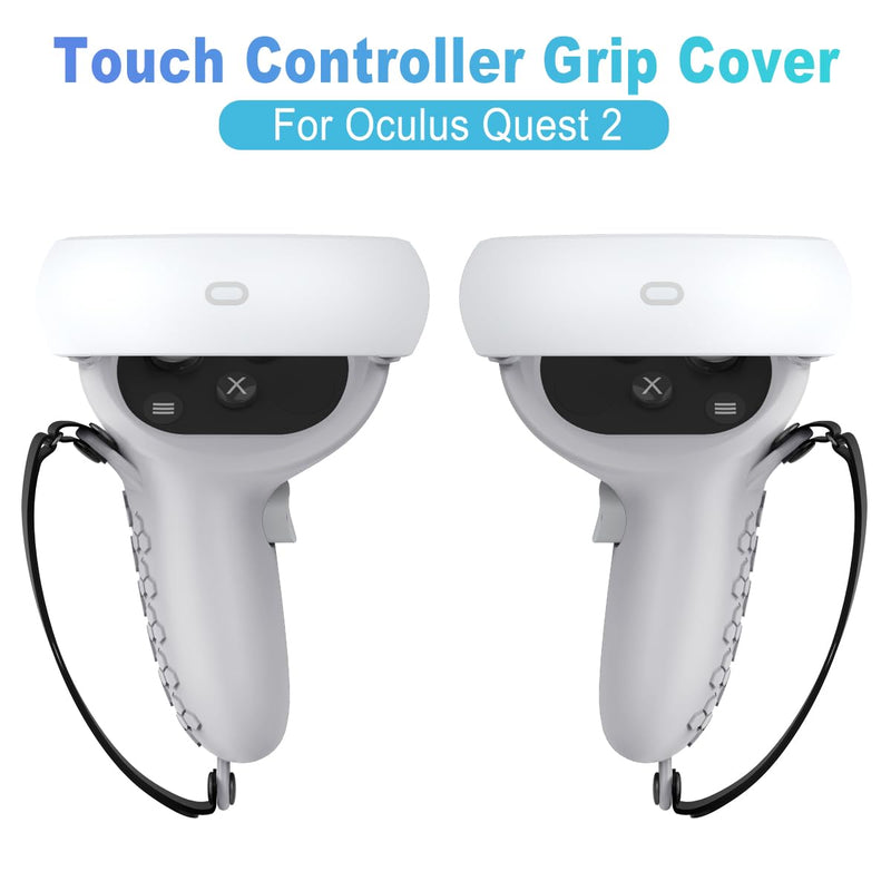 Controller Grip for Oculus Meta Quest 2 Accessories Grips Cover for VR Touch Controllers Covers Protector with Non-Slip Joystick Covers 1Pair (Gray) Gray