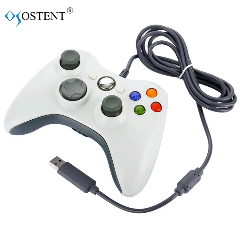 OSTENT Wired Controller Gamepad for Microsoft Xbox 360 Console PC Computer Video Game Color White