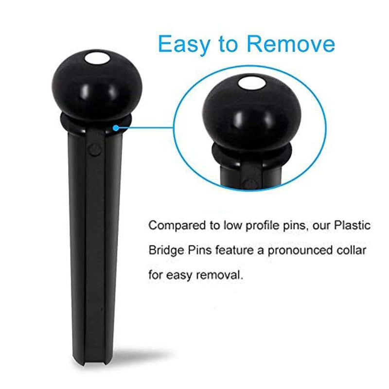 [AUSTRALIA] - 6 String Guitar Bridge Saddle Nut Pins Replacement Parts Set, Guitar Rosewood Bridge, 6Pcs Bridge Pins, End Pin, Guitar 6 String, Saddle and Nut Accessories for Acoustic Folk Guitar Black 