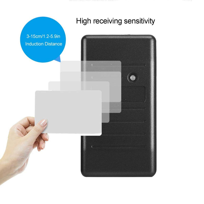 KIMISS RFID Security Card Reader 125kHz Wiegand 26 34 Access Control Waterproof Black ID 125kHz (Black IC 13.56MHz) Black Ic 13.56mhz