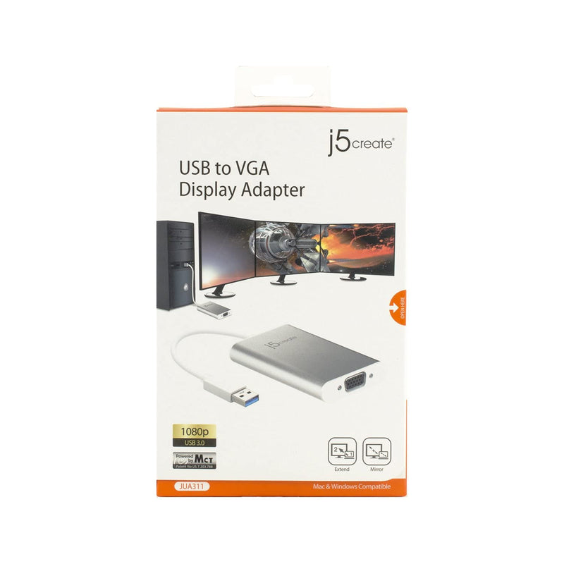 j5create USB to VGA Display Adapter 1080p HD Resolution Up to 2048 x 1152| USB 3.1/3.0/2.0 Port | Compatible with Windows 10, 8.1, 8,7 and Mac 10.8 to 10.13.3