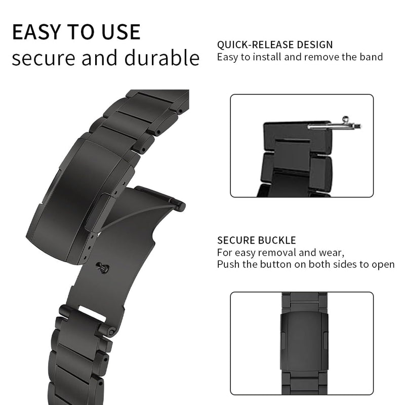 20mm Titanium Band Compatible with Samsung Watch 6 Classic 43mm/47mm/5 Pro 45mm/4 Classic 46mm,22mm Metal Strap Compatible with Samsung Watch 46MM/3 45MM, Gear S3 Frontier 20mm