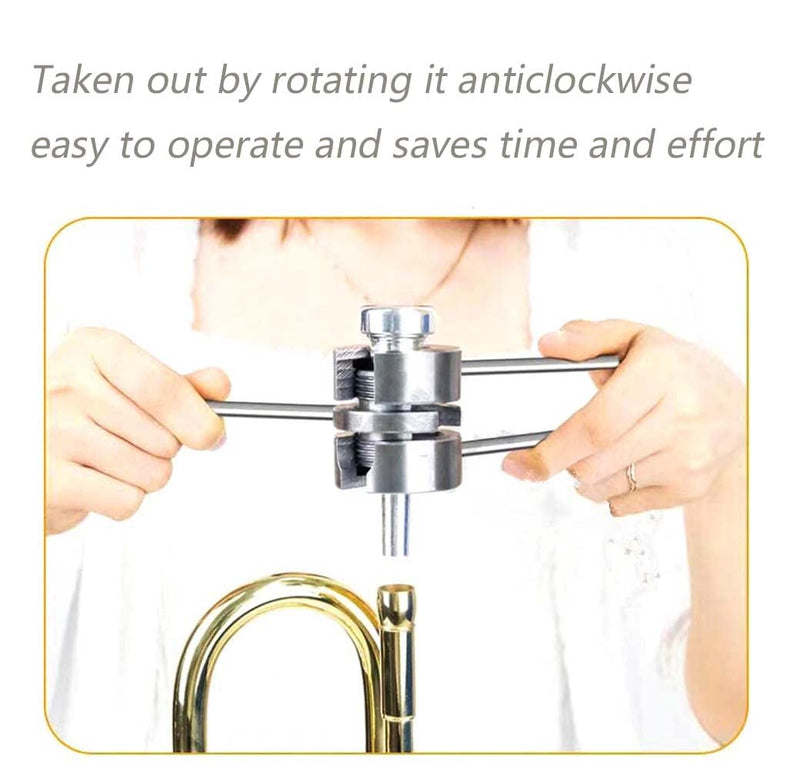 Stainless Steel Mouthpiece Puller Tool Mouthpiece Remover for Trumpet Trombone Euphonium Horn Brass Wind Instruments