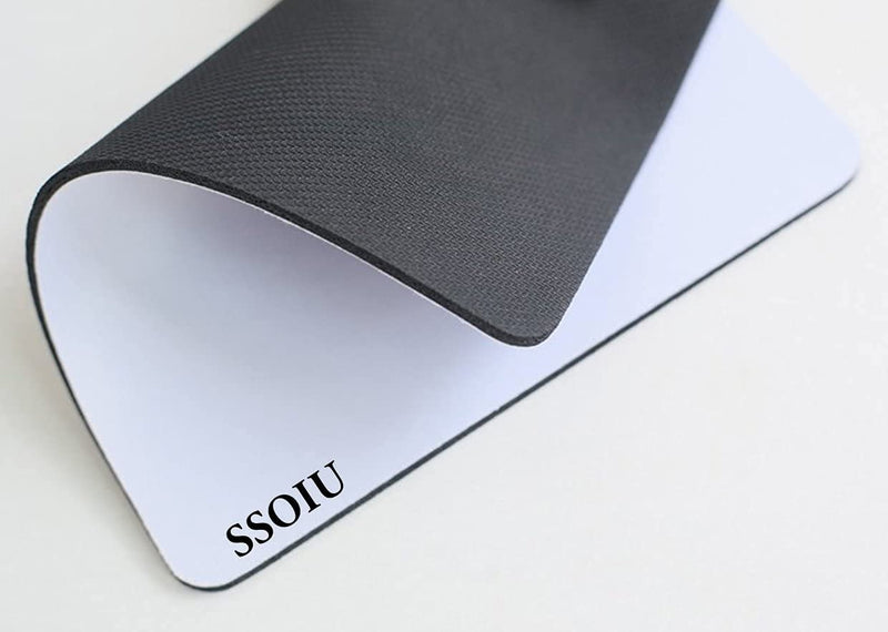 SSOIU Cowhide Print Mouse Pad, Black & White Cow Spots Pattern Printed Mousepad Customized Rectangle Non-Slip Rubber Mouse pad Gaming Mouse Pads 9.5 X 7.9 Inch (240mmX200mmX3mm) SS16