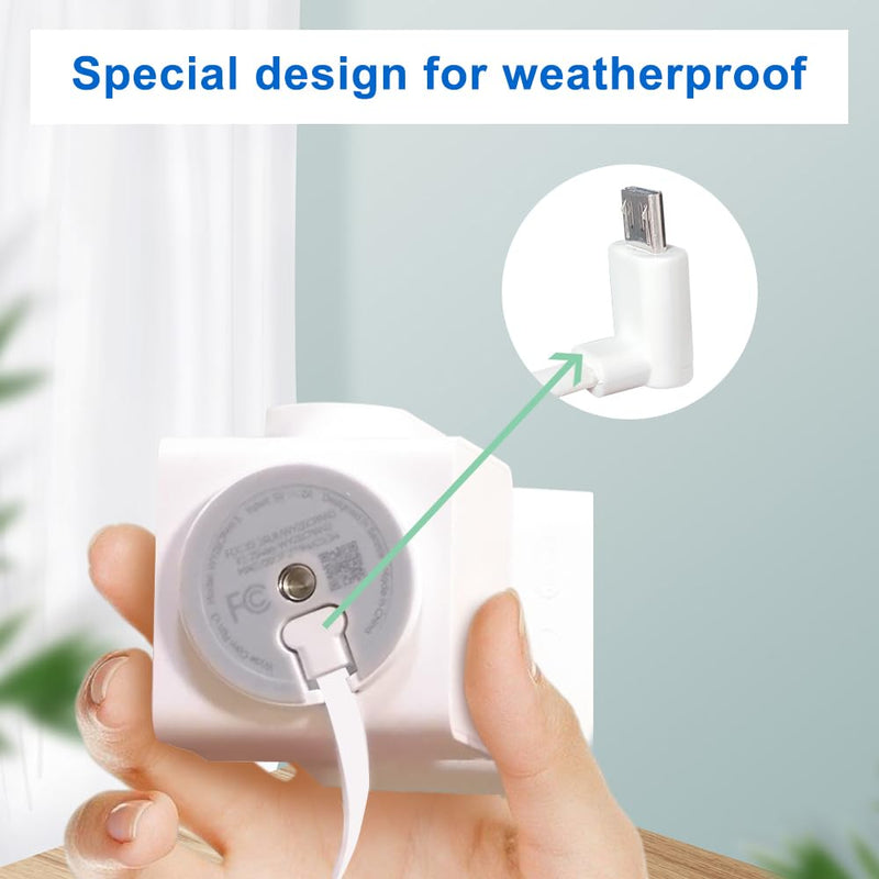 26FT Wyze Cam Pan V3 Cable, Power Cord for Blink Outdoor (3rd Gen),90 Degree L-Shaped Micro USB Power Extension Cable Weatherproof Charging Cord(Not for Wyze Cam V3,Not for Blink 4th Gen) 1PACK 26FT