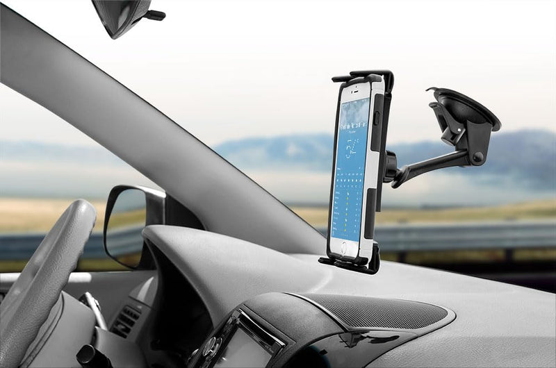 ARKON Mounts Slim-Grip Ultra Sticky Suction Windshield Phone Car Mount | Universal Phone Holder | Firm Windshield Suction | Adjustable 3" Arm | Compatible with iPad, Galaxy, Pixel and more | SM679