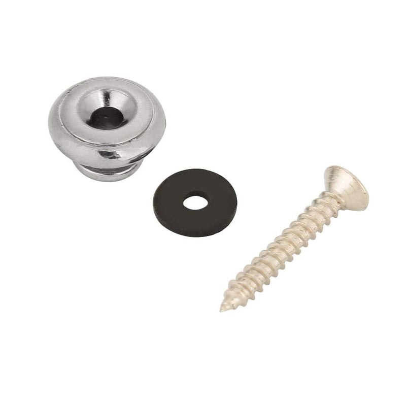 Guitar Strap Buttons, Mushrooms Head Guitar Strap Locks End Pins with Screws and Washers, for Guitar Ukulele Electric Bass(Sliver)