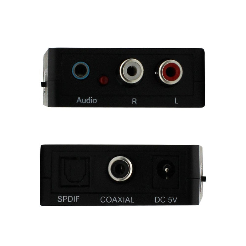 Fiber Optical Decoder Support AC3/DTS/Toslink Coaxial Digital to Analog Audio L/R Decoder 3.5mm Earphone