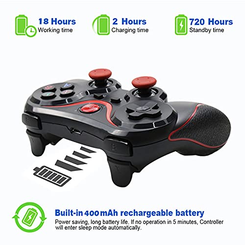 Android Gamepad Controller, Megadream Wireless Key Mapping Gamepad Joystick Perfect for Call of Duty & Apex Legends & More, Compatible for Samsung Galaxy HTC LG Other Phone, Not for iOS Black+Red