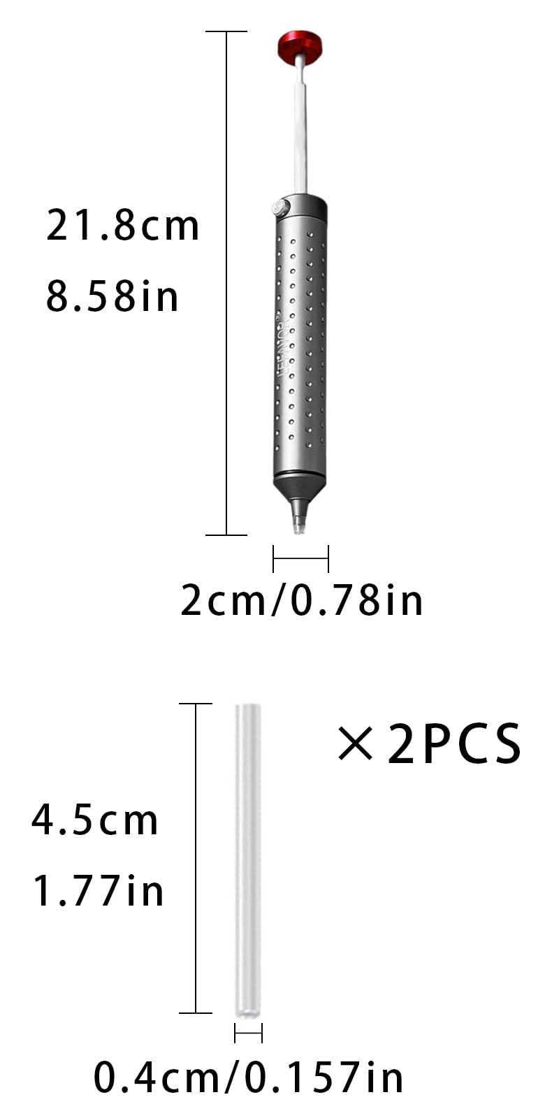 [AUSTRALIA] - Desoldering Pump, Desoldering Tool, Super Suction Soldering Suction, Soldering Vacuum Soldering Remover Tool, Soldering Desoldering Vacuum, with 1 Silicone Nozzles Desoldering Suction Pump (218 mm) 218mm 