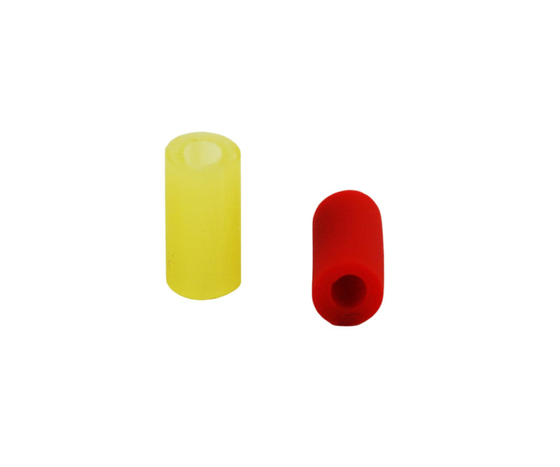 Guyker Guitar Pickup Mounting Rubber Tubing, 3mm Inner Dia. Natural Rubber Tubes Guitar Accessories for Electric Guitar Mounting or Height Adjustment (Red+Yellow, Set of 24)