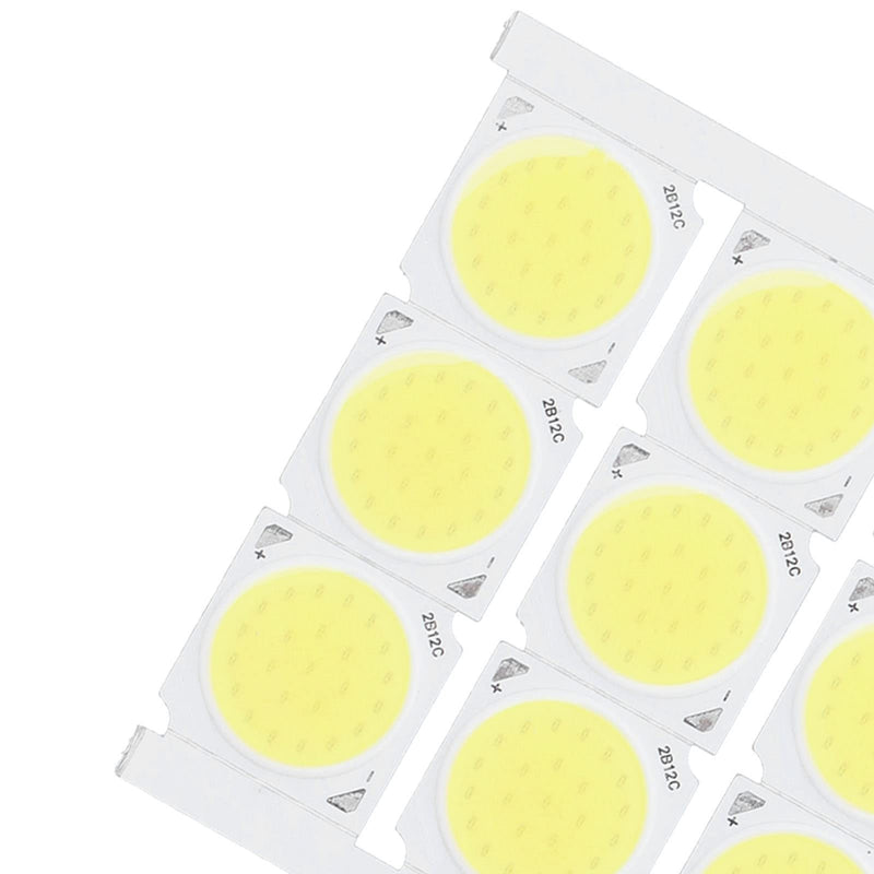 Haofy COB Integrated LED Light Chip, 12 Pieces COB Light Source High Performance Round LED Chip 12 W 36-41 V 1080 LM for DIY Interior Lighting (White) (White Light) White Light