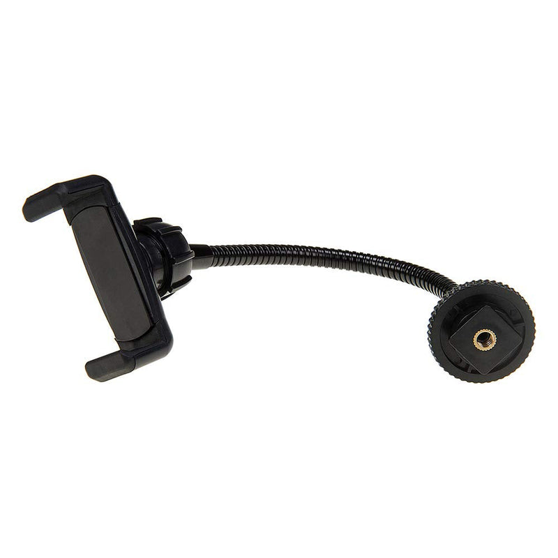 [AUSTRALIA] - Fotodiox Cell Phone Mount w/Gooseneck Tripod/Hot Shoe Adapter - Universal Phone 1/4" Tripod Mount Clamp for Smartphones, 2.2-4" Wide Adjustable 