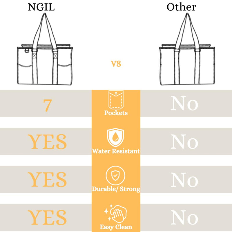[AUSTRALIA] - NGIL Zip-Top Tote Bag with Exterior Pockets for Working Women, Teachers, Nurses, and Moms, Design in USA Ngil Zip-groovy Nurse-navy 