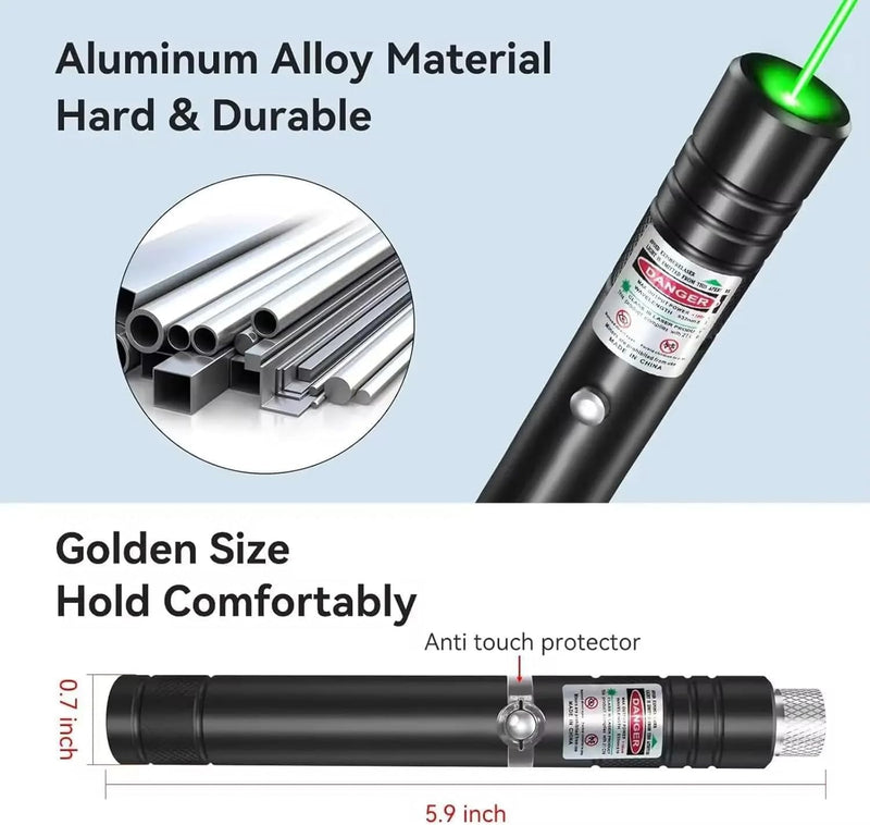 [AUSTRALIA] - Long Range 20000 Feet Visible Green Beam Laser Pointer Flashlight, Rechargeable Flashlight Laser Pointer High Power for Camping Hunting 