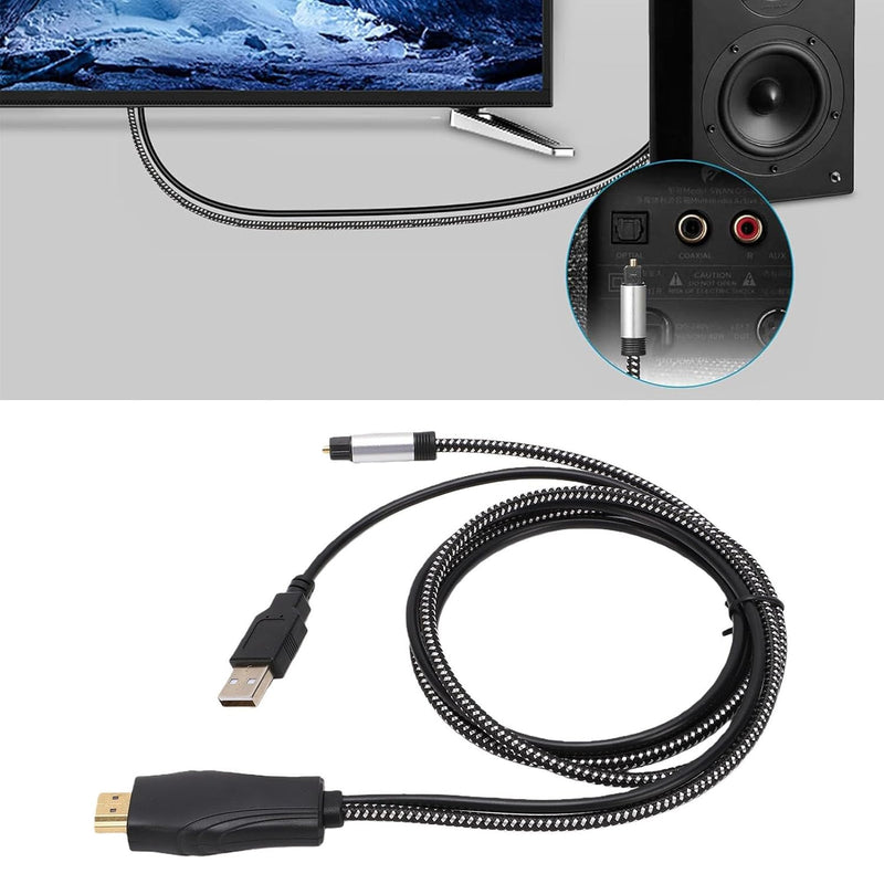 192KHz HDMI ARC to Optical Audio Converter for TV to Soundbar, Plug & Play 3.4ft/1.05m ARC to Optical Cable Audio Extractor Adapter Splitter for Sound System Speaker Home Theater Support Dolby/DTS 5.1