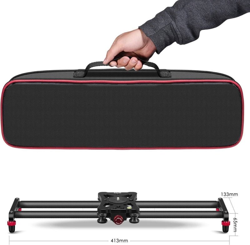 Pomya Camera Slider Track Slider Rail System，42cm Carbon Fiber Camera Track Slider Video Stabilizer DSLR Rail Camcorder Filming，Camera Track Rail Slider