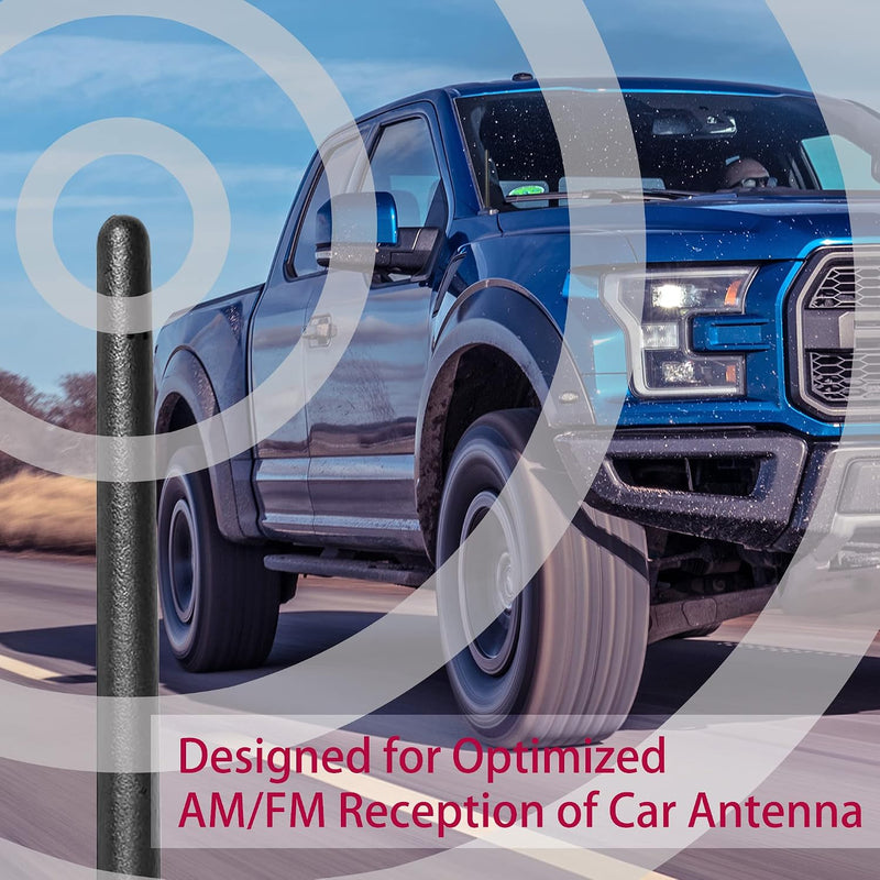 AntennaMastsRus Short Antenna Replacement for Ford F-350 | F450 (2017-2026) USA Stainless Steel Threading, Car Wash Proof, Enhanced Reception 6 3/4 Inch Rubber Truck Antenna with Internal Copper Coil