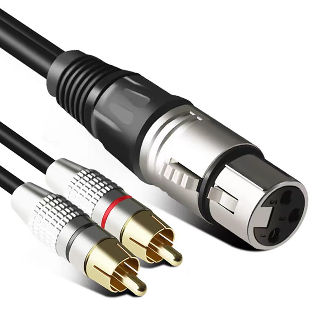 URWOOW XLR Female to Dual 2 X Phono RCA Male Adapter Converter Y Splitter Stereo Audio Interconnect Cable (10 feet) 10 feet