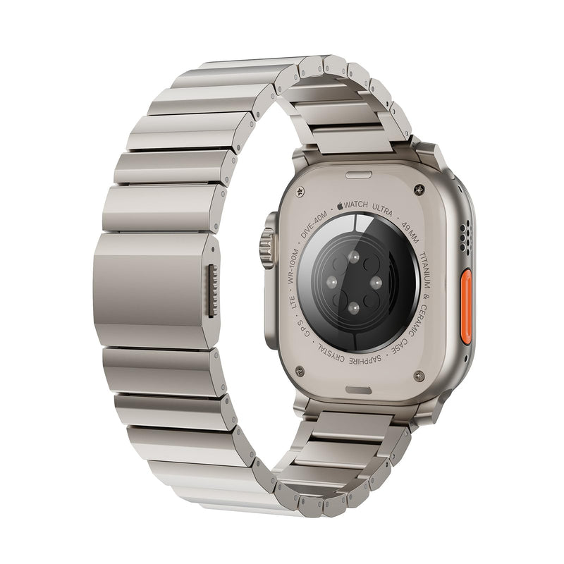 Titanium Band, Adjustable, Magnetic Clasp, Compatible with Watch Ultra 2, 49mm, 45mm, 44mm, 42mm, Series 9, 8, 7, 6, 5, SE Ultra, Women & Men (49mm/45mm/44mm/42mm, Titanium) 44mm/45mm/46mm/49mm/42mm(series 3）