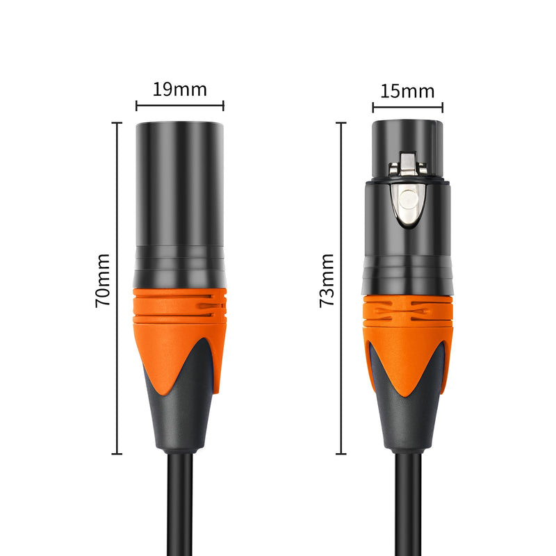 HINGTAT XLR Cables, Microphone Cable Male to Female, XLR Speaker Cable, 3-Pin Balanced Shielded XLR Cable for Mic Mixer, Recording Studio, Podcast 3ft 2Pack