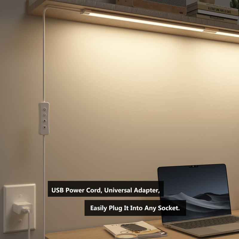 LED Under Cabinet Lighting USB Plug in Cabinet Lights,3 Levels CCT(3000K/4000K/6000K),Ultra-Thin 12Inch - 2X Dimmable Indoor Light Bar Linkable for Under Counter,Desk,Shelf,Closet,Workbench,8W,720LM 12''-2x-LED Bars