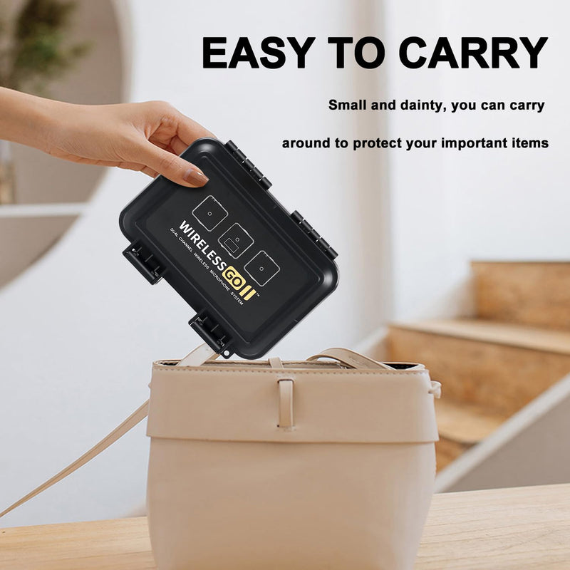 [AUSTRALIA] - Liyirui Microphone Case, Wireless Lavalier Microphone Storage Case with Foam,Portable Case for Wireless GO II Dual Channel Compact Digital Wireless Microphone,Waterproof Safety Box,Compact 