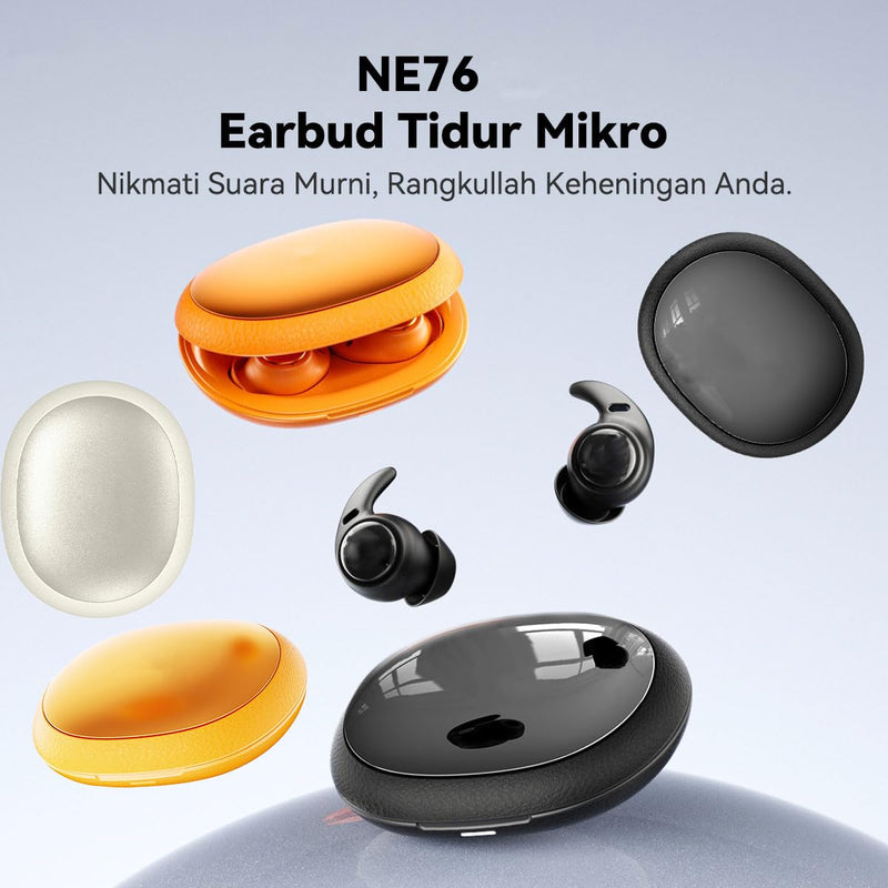NE76 Sleep Earbuds Bluetooth 5.4 in Ear, AI Translation Headphones Real Time 150 Languages, Waterproof Mini Sleep Headphones Small Design for Side Sleepers for Travel Education Business Meeting Beige