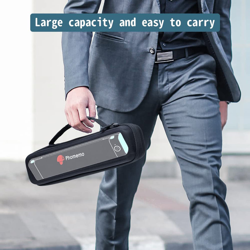 Phomemo Case, Compatible with Itari, COLORWING, Odaro, Omezizy M08F/P831 Letter & A4 Portable Printer, for HPRT MT800 Mobile Travel Printer Storage Holder Paper & USB Cable(Box Only) Black