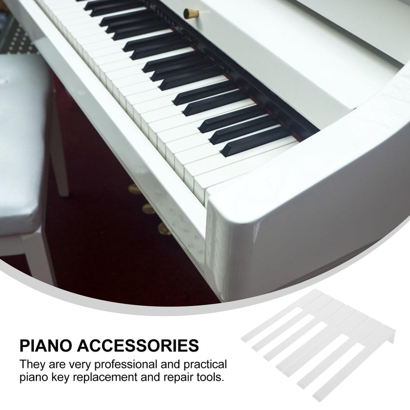 52Pcs Acrylic Piano Keytops Replacement Set for Upright Piano Professional Repair Tools for Key Restoration and Maintenance White 15.8X2.3X1.2CM