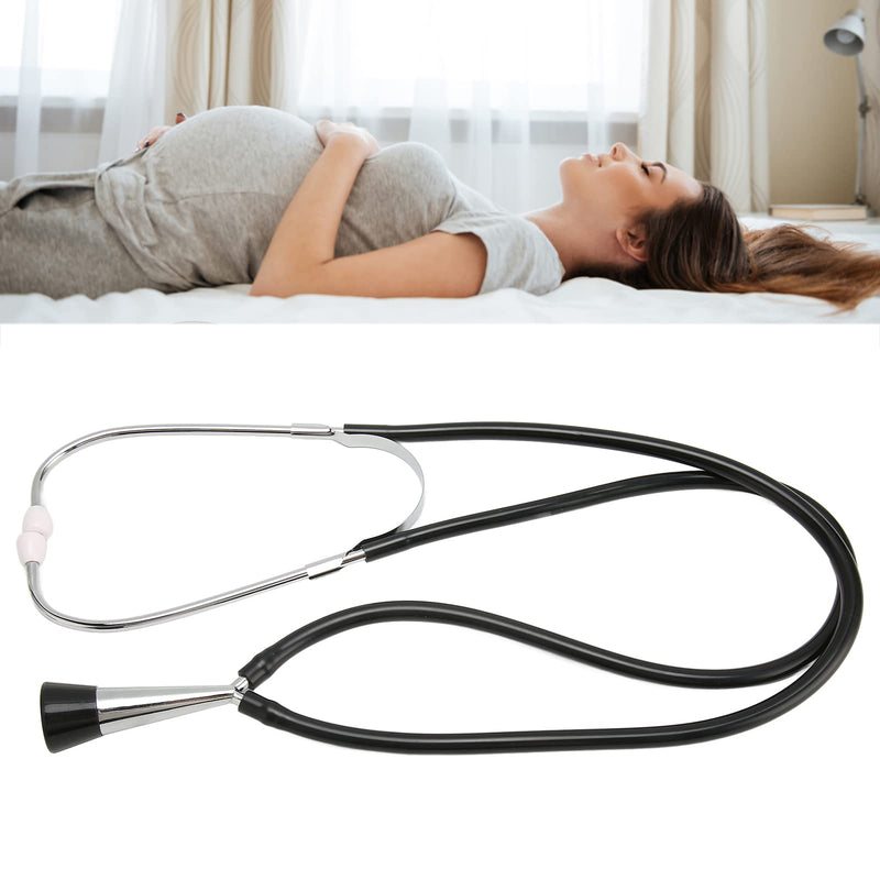 Fetal Stethoscope for Baby Heartbeat Detection, Soft Fetal Monitoring Heart Stethoscope Made of Aluminium Alloy, Black for Pregnant Women