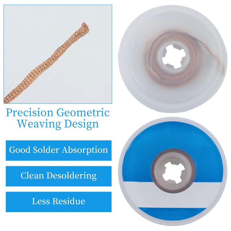 Desoldering Wire, No-Clean Desoldering Braid Desoldering Wick for Removing Solder and Disassembling Electrical Components (2.5 mm 1.5 m)