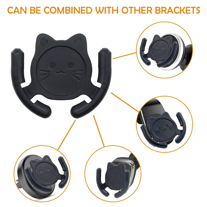 Multi-Surface Holder Car Mount 3 Pack Compatible for Popsocket Grip Holder for Pop Socket Mount Device Support Accessory Home Office Desk Wall Mount Cute Cat Strong Adhesive Sticky Pad (Black) Black