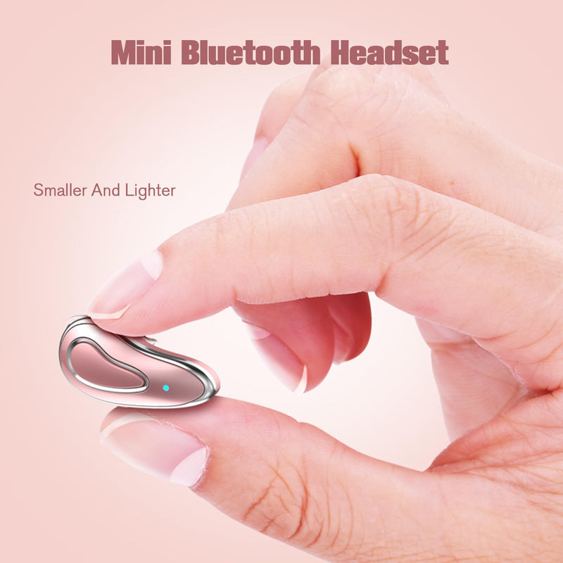 Bluetooth Microphone Headset with Mic Wireless Bluetooth Phone Earpiece for Cell Phone Ear Pieces Headset for Phone Calls Wireless Single Earpiece with Mic for Work Hands Free Pink