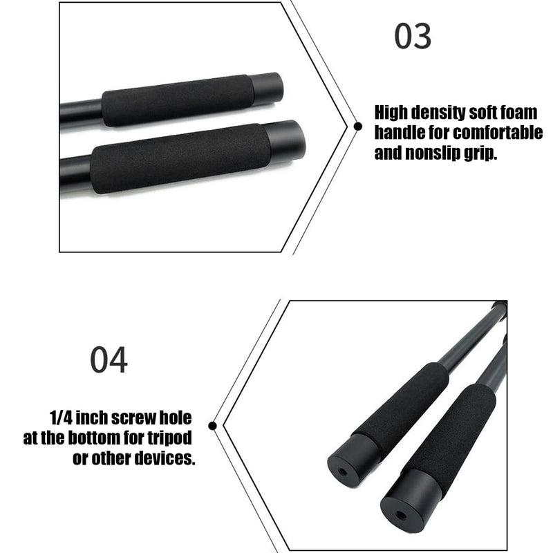 Handheld Mic Boom Pole, 4 5 Section Extendable Microphone Boom Arm with Foam Handle and 1/4in Threads, Telescopic Adjustable Mic Stand for Camera Phone Microphones(5)