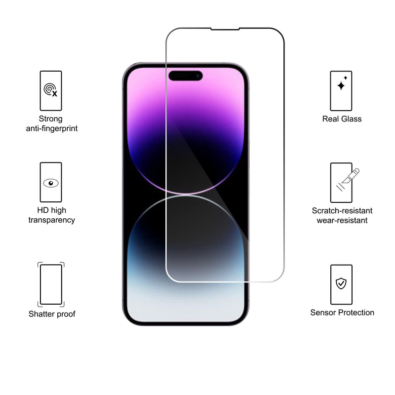 Ailun 3 Pack Screen Protector for iPhone 14 Pro Max [6.7 inch] + 3 Pack Camera Lens Protector,Sensor Protection,Dynamic Island Compatible,Case Friendly Tempered Glass Film,[9H Hardness] - HD iPhone 14 Pro Max-6.7 inch