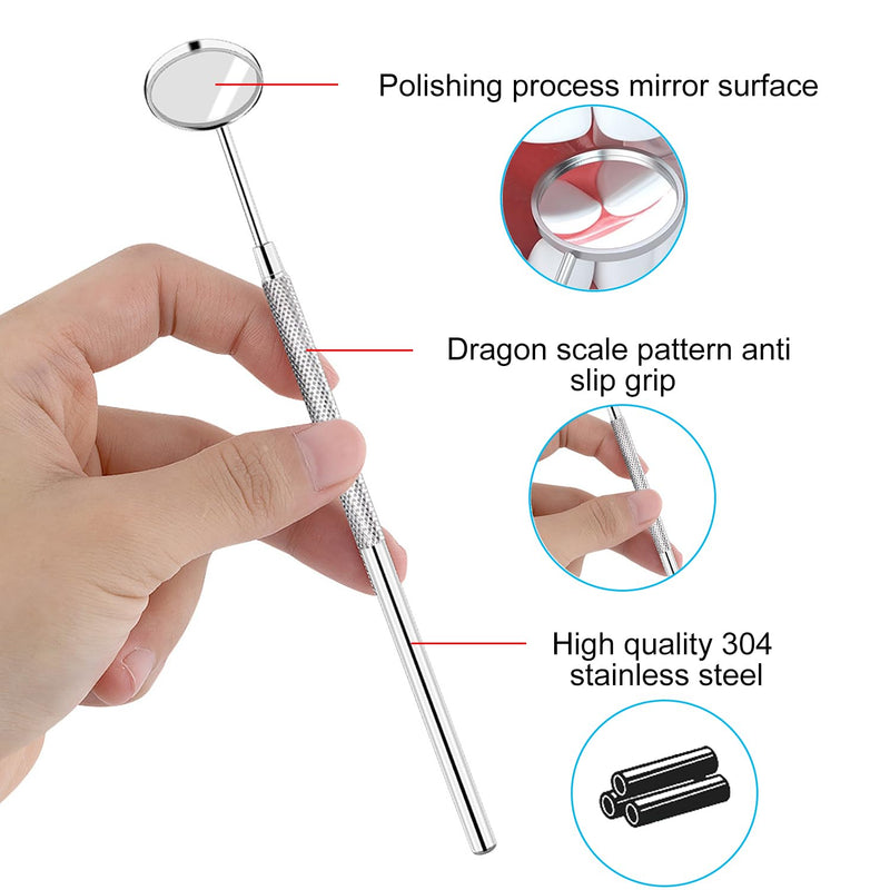 [AUSTRALIA] - EUZUXU Dental Mouth Mirror Mouth Tooth Mirror Inspection Mirror Curve Angle Dentist Oral Care Mouth Control Extension Tool Silver 