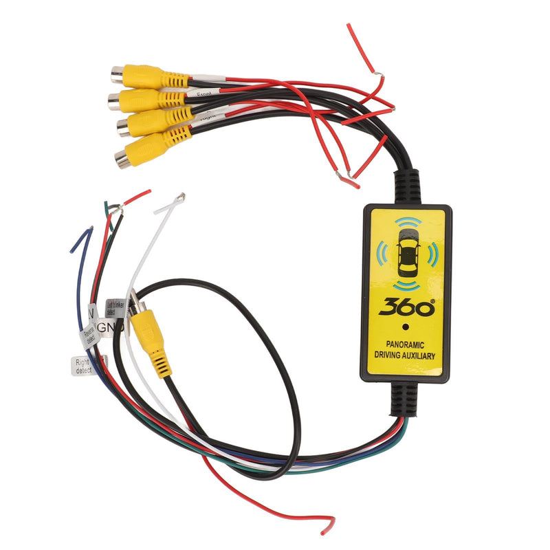 Video Switcher, Intelligent Car Video Switcher Converter, 4 Input 1 Output Switch Video System Auto Parts with Remote Control, Easy Installation, Single Video Output