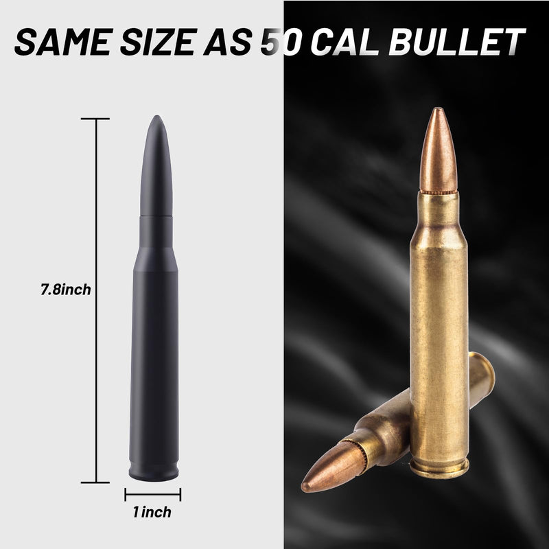 [AUSTRALIA] - 7.8in 50 Cal Bullet Antenna Black Antenna for Truck Car Antenna Replacement Truck Antenna Slverado 1500 Bullet Antenna Ford f150 f250 f350 GMC Sierra 1500 ram 1500 Jeep Dodge (Black) 7.8inch 