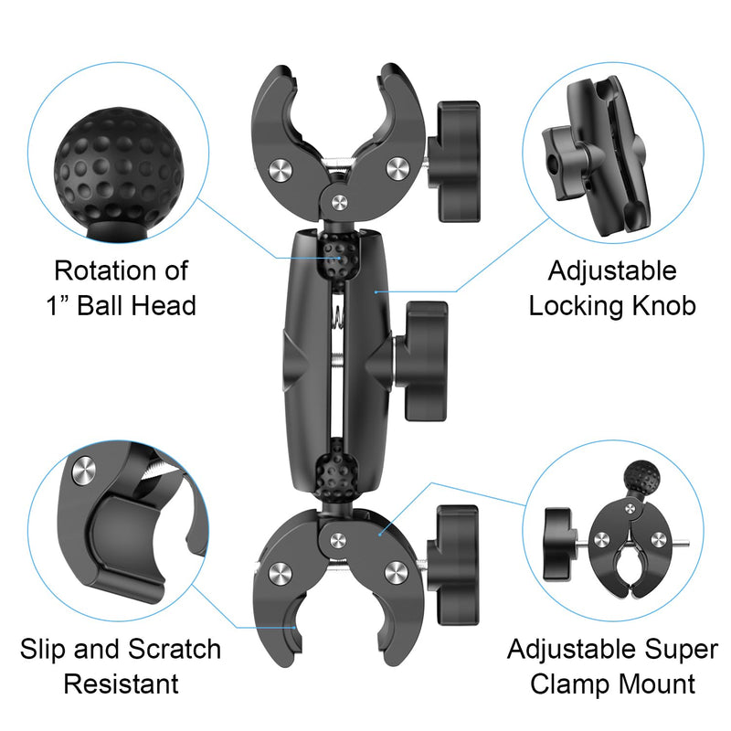 [AUSTRALIA] - Double Clamp Camera Mount - Universal Bracket for Golf Carts, Umbrella Clamp, Desktop, Strollers, Wagons, Photo Studio, and More, Magic Arm Double Ball Head Adapter 