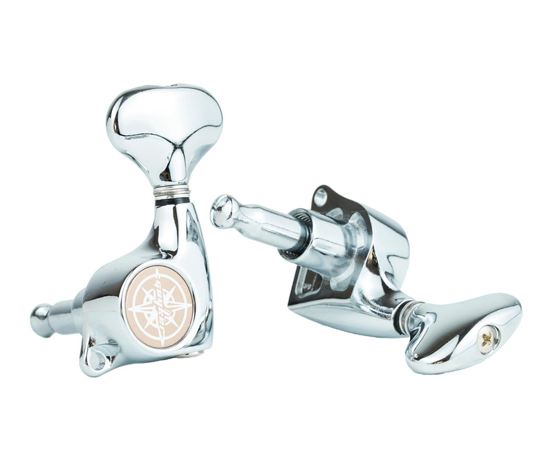 [AUSTRALIA] - Guyker Guitar Machine Heads (3L + 3R) – 1:21 Sealed Tuning Key Pegs Tuners Set Replacement for ST TL SG Style Electric or Acoustic Guitars – Chrome 