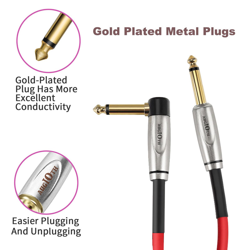 Curly Guitar Cable 30ft, Coil Electric Instrument Guitar Bass Cord AMP Lead 1/4 Straight to Angled Light Blue Straight-Angled