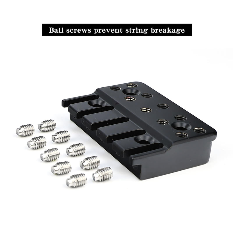 Guitar Bridge String Locks Black 5 String Bass String Locking Nut Headless Bass Guitar String Lock Brass String Locking for Headless Electric Bass Guitar Replacement Parts 5 String Lock
