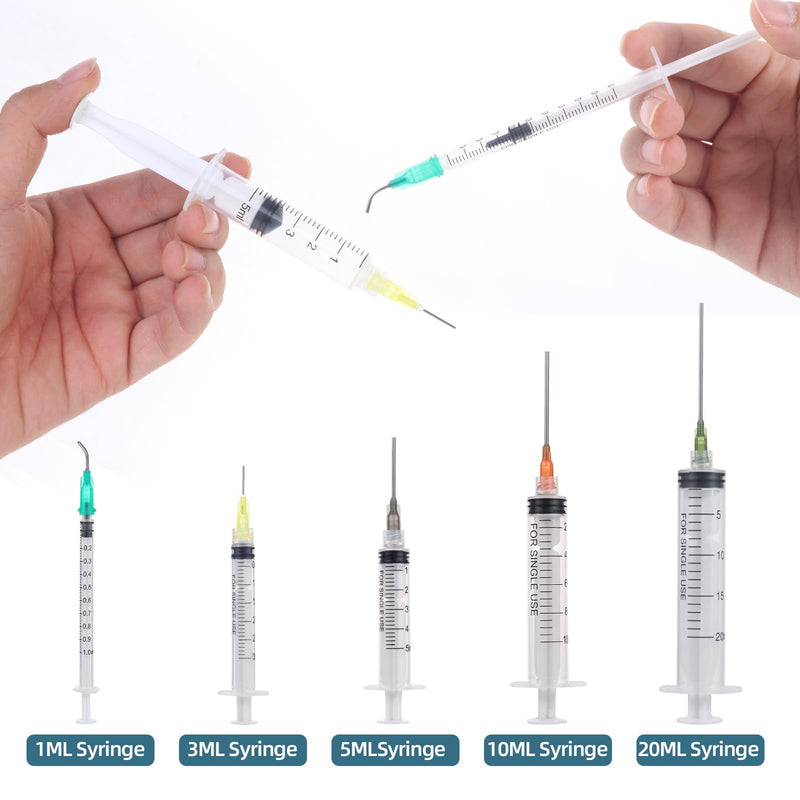 [AUSTRALIA] - Aotfusd Pack of 20 Syringes with Blunt Needle, Various Sizes, 1 ml, 3 ml, 5 ml, 10 ml, 20 ml for Refilling and Measuring Liquids, Scientific Laboratories, Plant Watering Plastic 