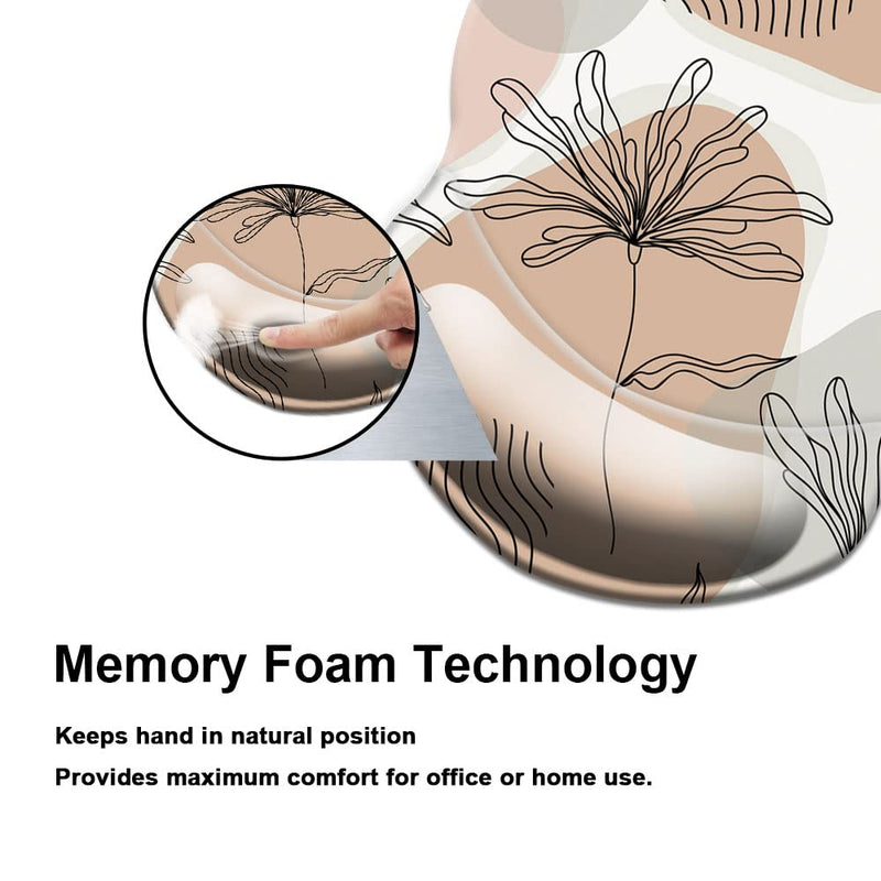 Mouse Pad with Wrist Support, Non Slip Mousepad Wrist Rest for Office, Computer, Laptop & Mac- Durable & Comfortable & Lightweight Ergonomic Support Mouse Mat Abstract Art Plants Abstract Art 6