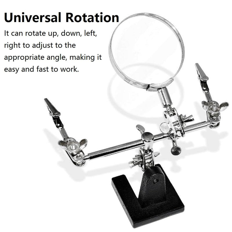 Soldering Holder with Magnifying Glass, Soldering PCB Holder Tool, Third Hand Soldering, Third Hand Soldering Station with Magnifying Glass, Electronic Repair Tool, Model Making Accessories, Soldering