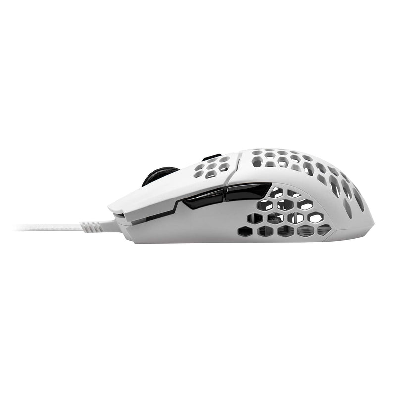 Cooler Master MM710 53G Matte White Gaming Mouse with Lightweight Honeycomb Shell, Ultralight Ultraweave Cable, Pixart 3389 16000 DPI Optical Sensor