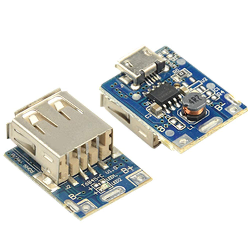 WMYCONGCONG 10 PCS 5V 1A Boost Power Supply Module Lithium Battery Charge Protection Board HT4928S DIY Charger Light Emitting Diodes Display USB and Micro Port