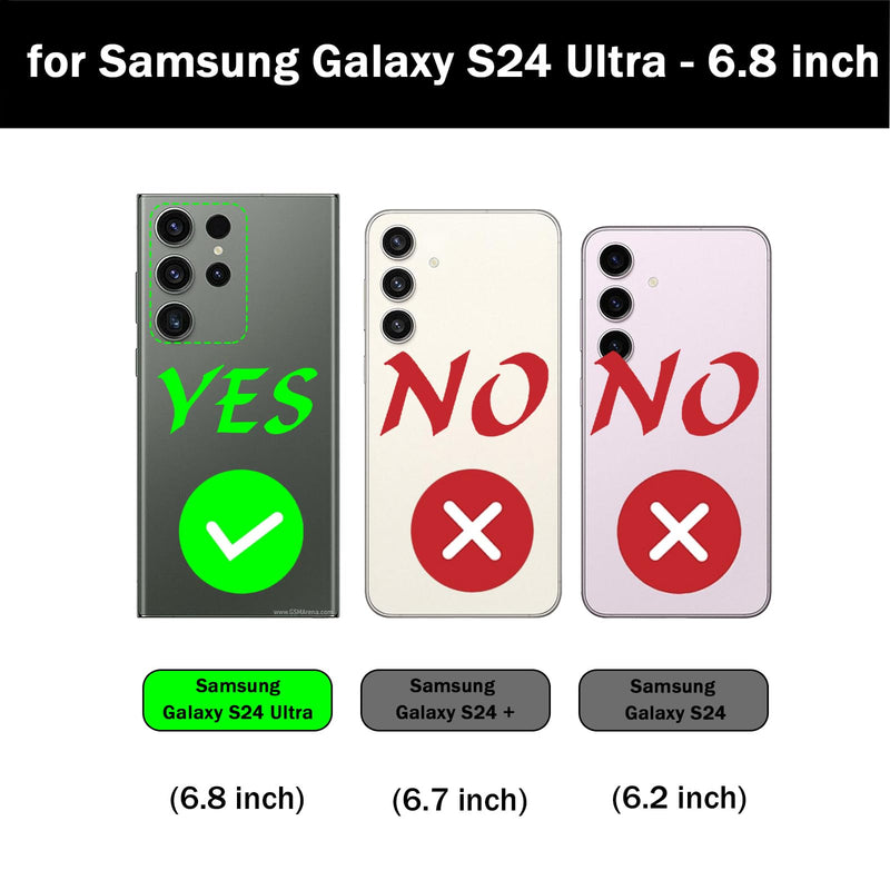 for Samsung Galaxy S24 Ultra Wallet Case,Multi-Function Wallet Case, Detachable 3 in 1 Magnetic Galaxy S24 Ultra Case Wallet,Flip Strap Zipper Card Holder Phone Case with Shoulder Straps(Black) Black