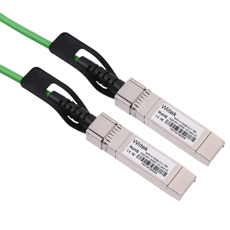 [Green Colored] 1.5m 10G SFP+ DAC Twinax Cable, 10Gbase-CU SFP+ Copper Cable, Compatible for Cisco SFP-H10GB-CU1.5M, Ubiquiti, Juniper, Mellanox, Mikrotik, Netgear, Supermicro, Open Source Switches Green
